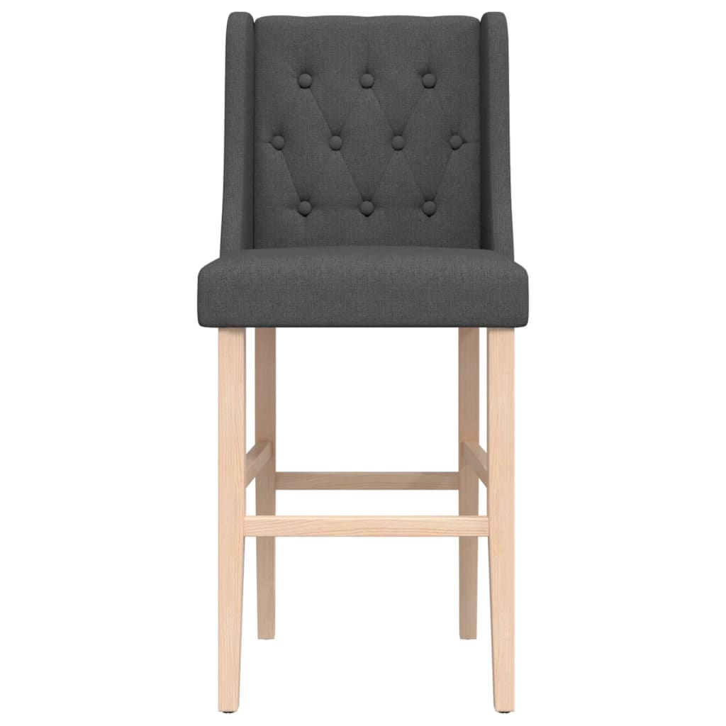 vidaXL Scaune de bar, 2 buc., lemn masiv de hevea și textil vidaXL Scaune de bar, 2 buc., lemn masiv de hevea și textil