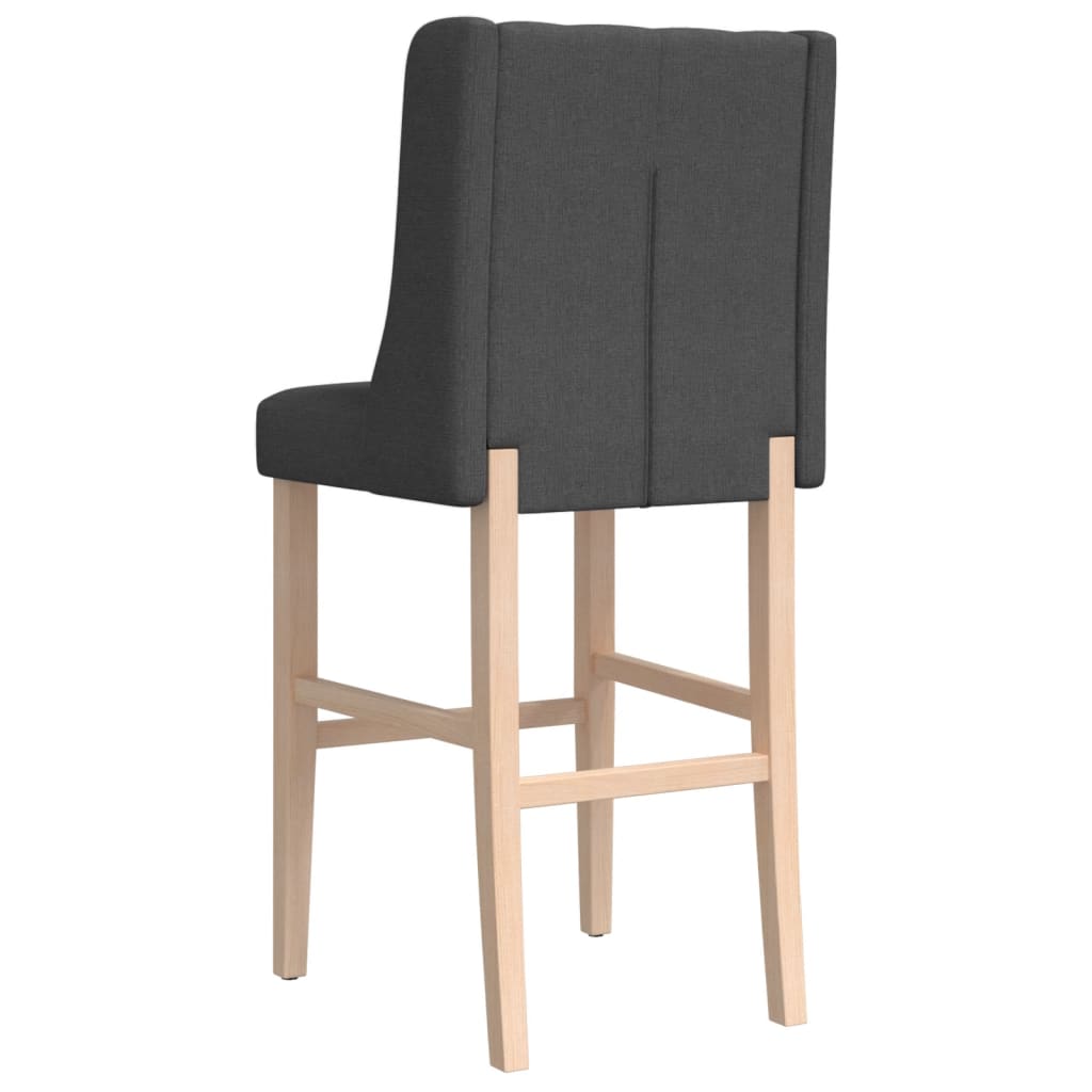 vidaXL Scaune de bar, 2 buc., lemn masiv de hevea și textil vidaXL Scaune de bar, 2 buc., lemn masiv de hevea și textil