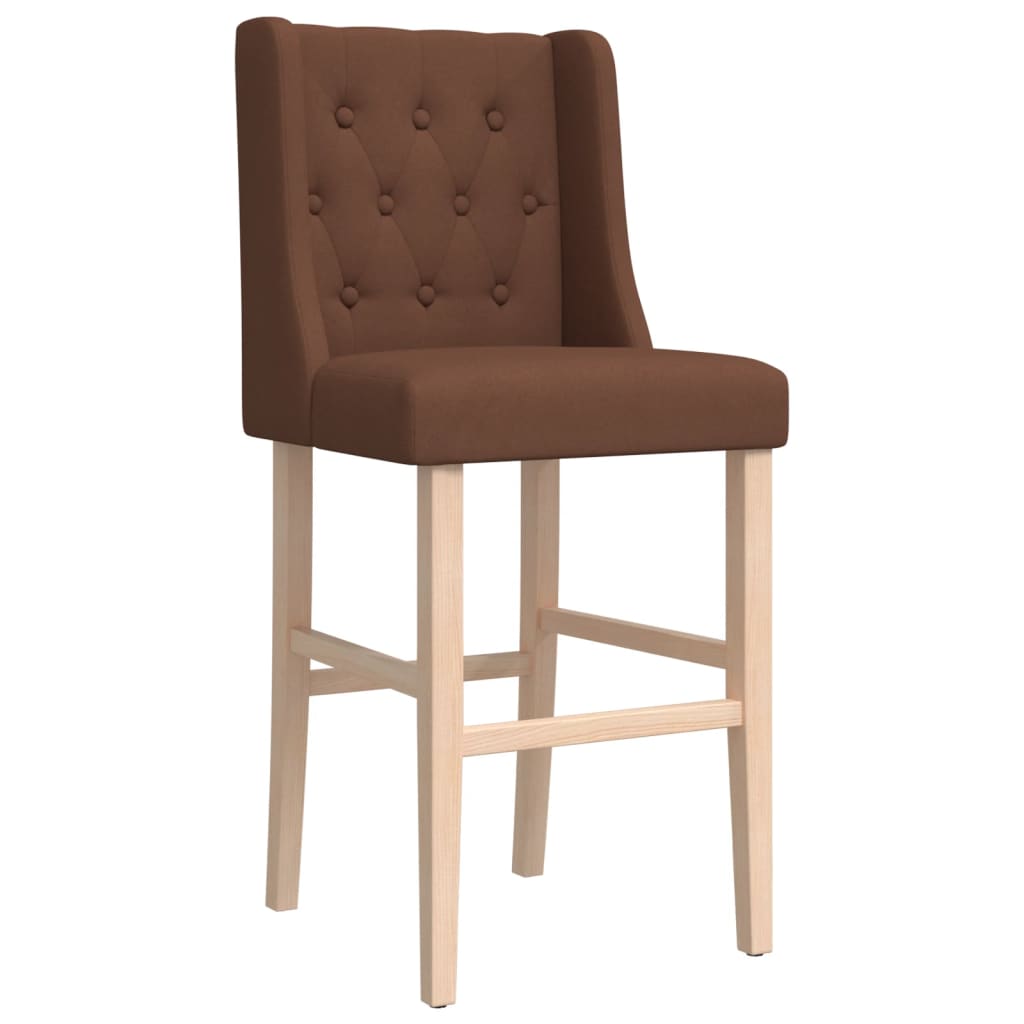 vidaXL Scaune de bar, 2 buc., lemn masiv de hevea și textil vidaXL Scaune de bar, 2 buc., lemn masiv de hevea și textil