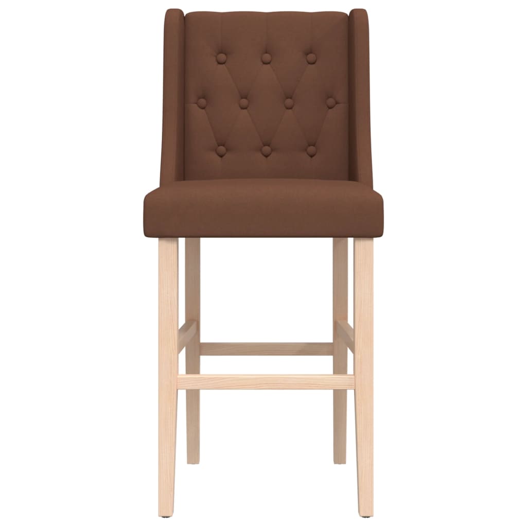vidaXL Scaune de bar, 2 buc., lemn masiv de hevea și textil vidaXL Scaune de bar, 2 buc., lemn masiv de hevea și textil