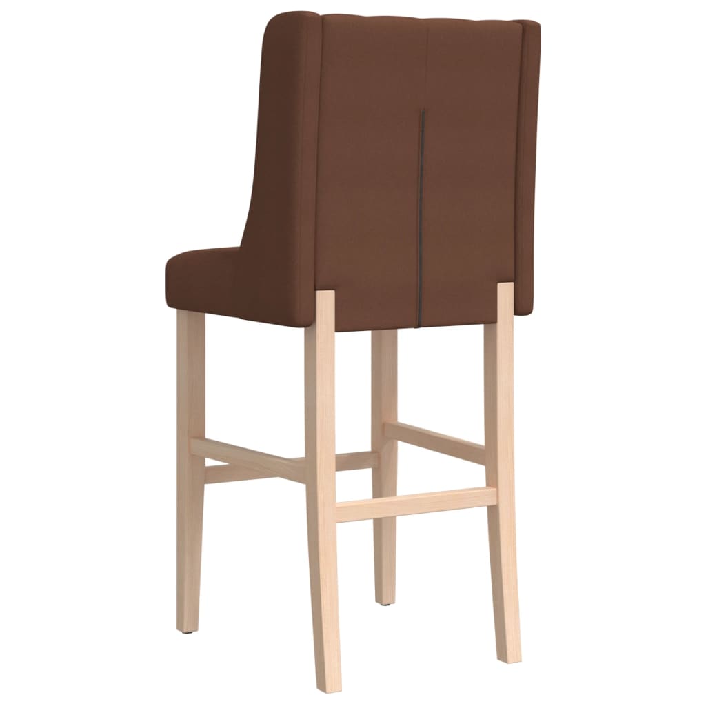 vidaXL Scaune de bar, 2 buc., lemn masiv de hevea și textil vidaXL Scaune de bar, 2 buc., lemn masiv de hevea și textil