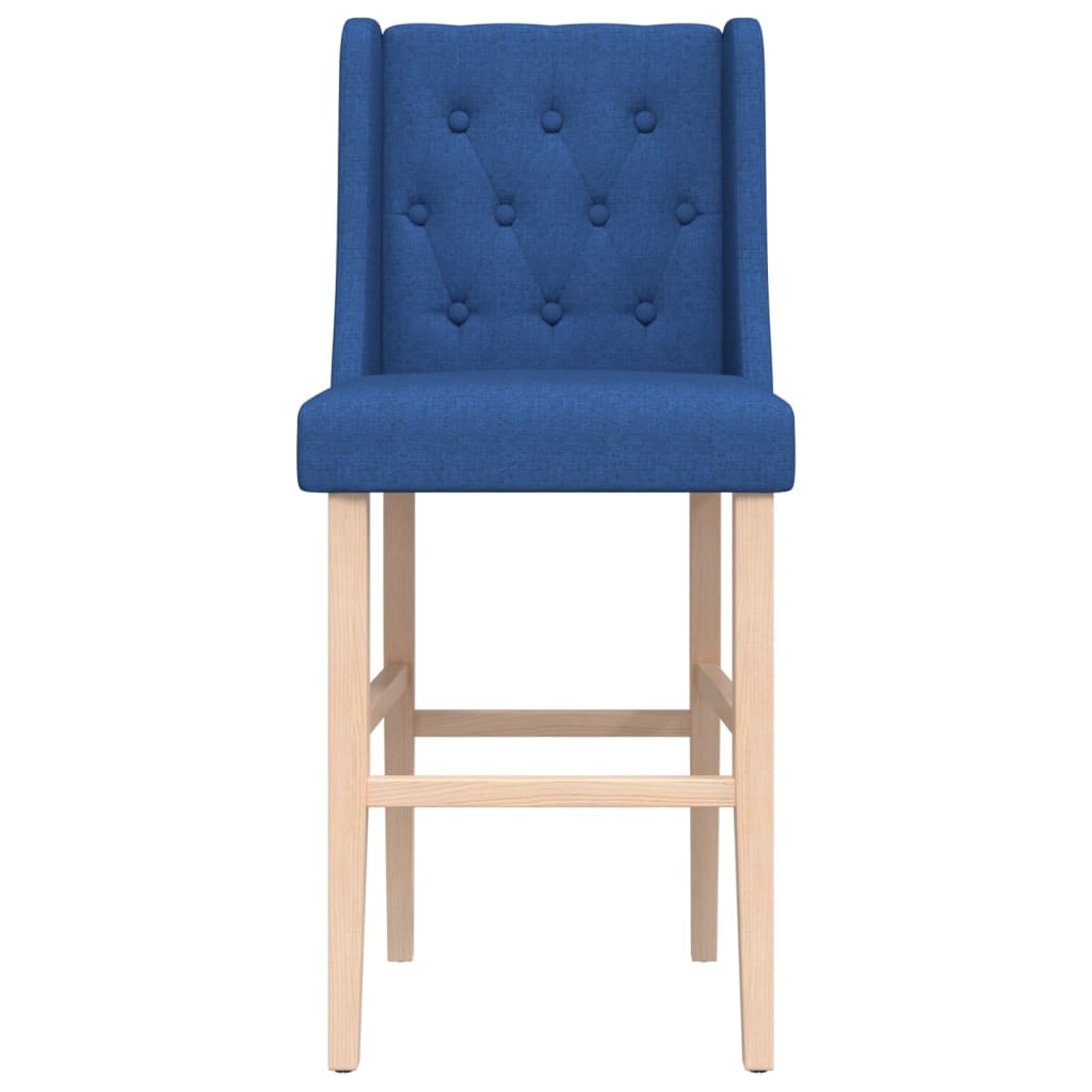 vidaXL Scaune de bar, 2 buc., lemn masiv de hevea și textil vidaXL Scaune de bar, 2 buc., lemn masiv de hevea și textil