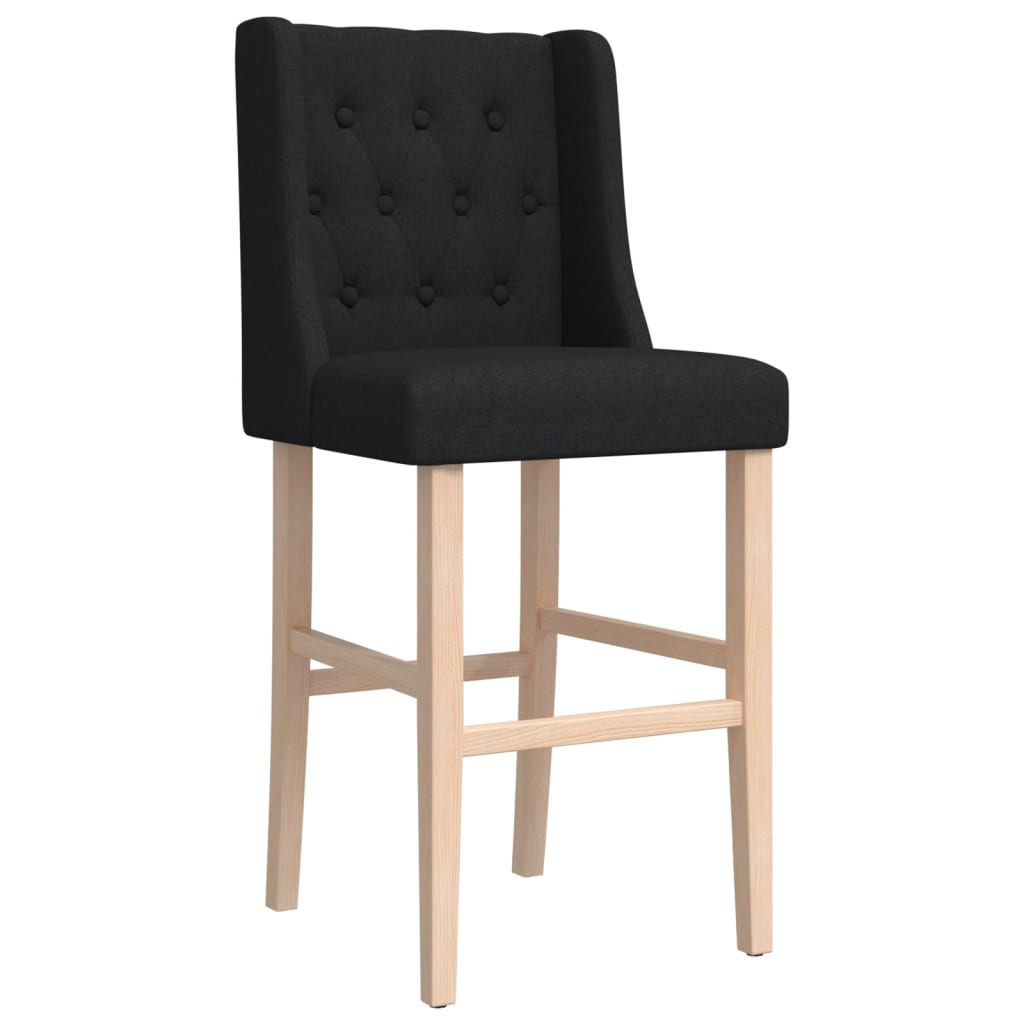 vidaXL Scaune de bar, 2 buc., lemn masiv de hevea și textil vidaXL Scaune de bar, 2 buc., lemn masiv de hevea și textil