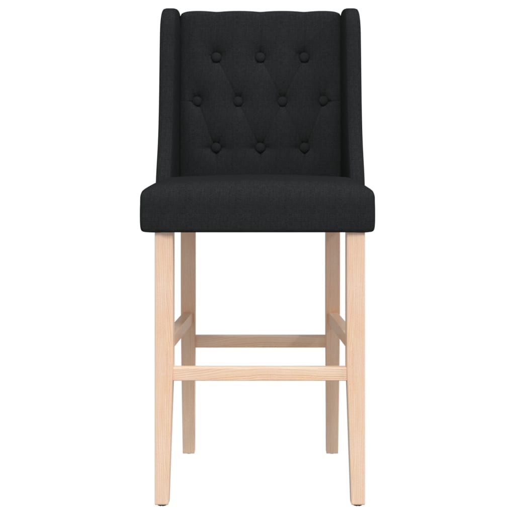 vidaXL Scaune de bar, 2 buc., lemn masiv de hevea și textil vidaXL Scaune de bar, 2 buc., lemn masiv de hevea și textil