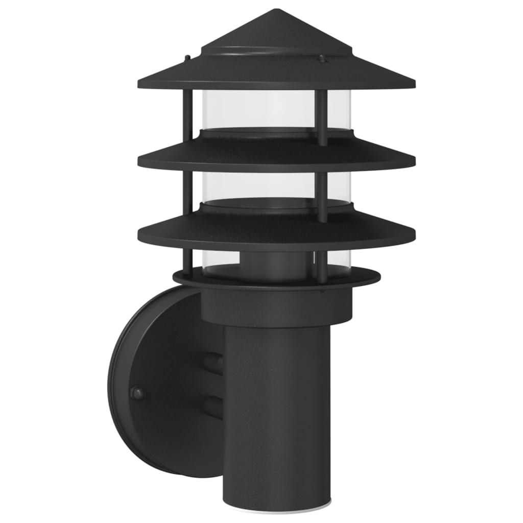 vidaXL Lampă exterioară de perete, negru, oțel inoxidabil vidaXL Lampă exterioară de perete, negru, oțel inoxidabil