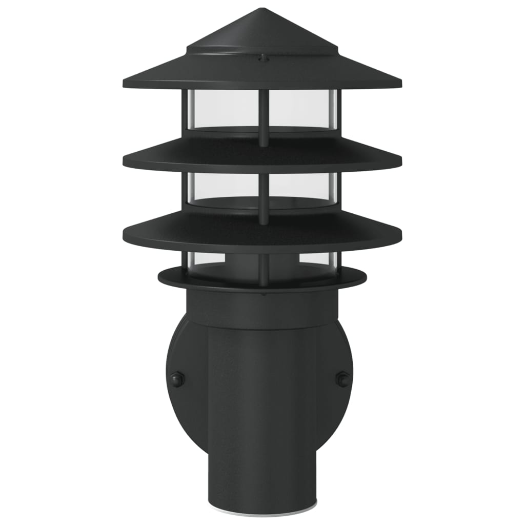 vidaXL Lampă exterioară de perete, negru, oțel inoxidabil vidaXL Lampă exterioară de perete, negru, oțel inoxidabil