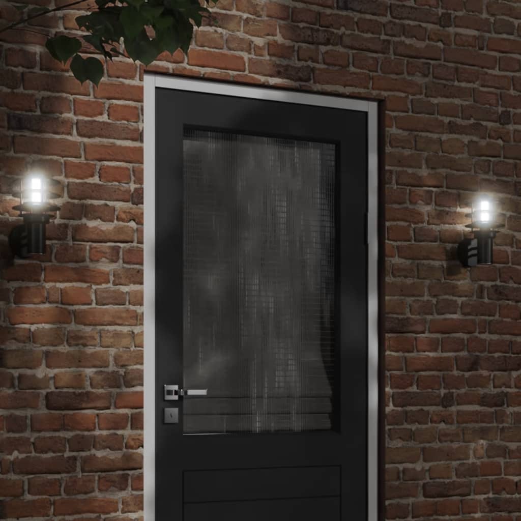 vidaXL Lampă exterioară de perete, negru, oțel inoxidabil vidaXL Lampă exterioară de perete, negru, oțel inoxidabil