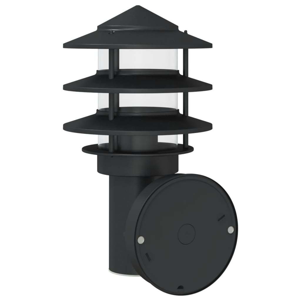 vidaXL Lampă exterioară de perete cu senzor, negru, oțel inoxidabil vidaXL Lampă exterioară de perete cu senzor, negru, oțel inoxidabil
