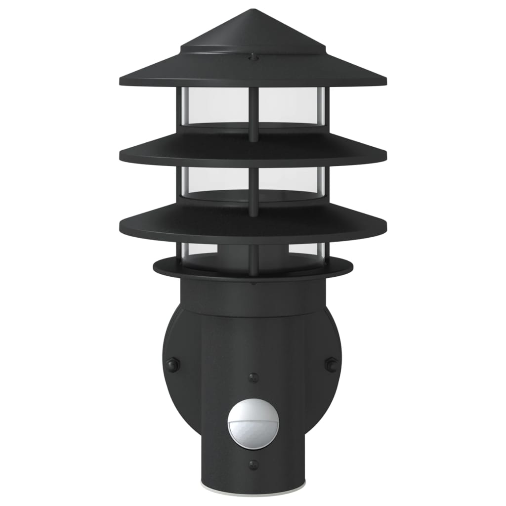 vidaXL Lămpi exterioare de perete cu senzori, 2 buc., negru, oțel inox vidaXL Lămpi exterioare de perete cu senzori, 2 buc., negru, oțel inox