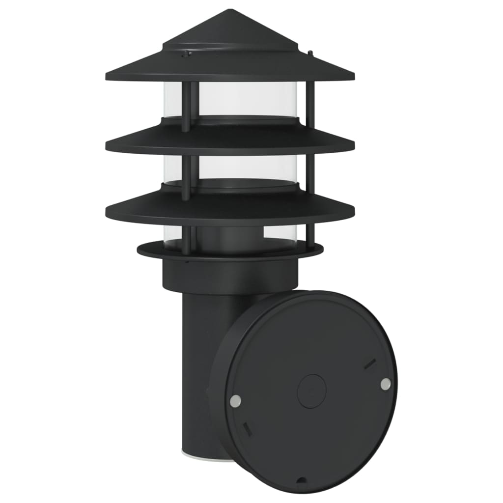 vidaXL Lămpi exterioare de perete cu senzori, 2 buc., negru, oțel inox vidaXL Lămpi exterioare de perete cu senzori, 2 buc., negru, oțel inox
