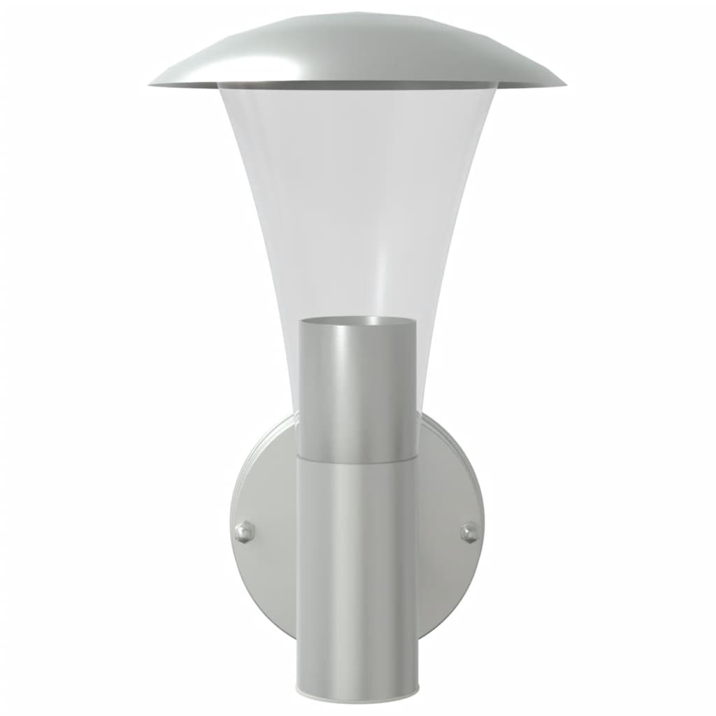 vidaXL Corpuri de iluminat exterior de perete 2 buc argintiu oțel inox vidaXL Corpuri de iluminat exterior de perete 2 buc argintiu oțel inox