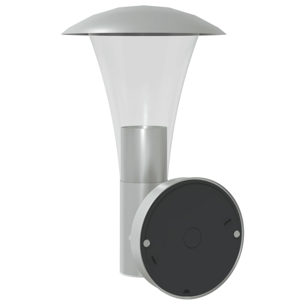 vidaXL Corpuri de iluminat exterior de perete 2 buc argintiu oțel inox vidaXL Corpuri de iluminat exterior de perete 2 buc argintiu oțel inox