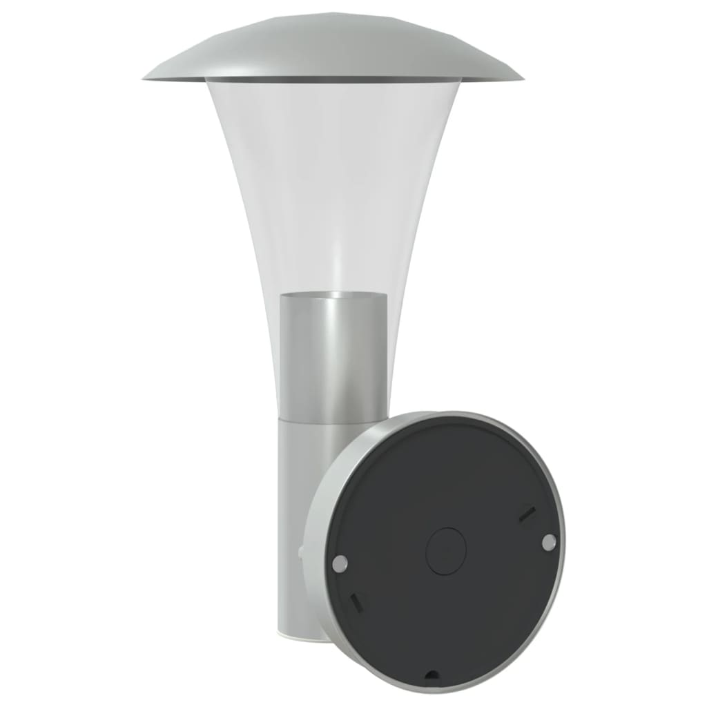 vidaXL Lampă de perete exterior cu senzor, argintiu, oțel inoxidabil vidaXL Lampă de perete exterior cu senzor, argintiu, oțel inoxidabil
