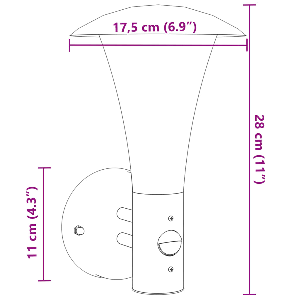 vidaXL Lămpi exterioare de perete cu senzor 2 buc. argintiu, oțel inox vidaXL Lămpi exterioare de perete cu senzor 2 buc. argintiu, oțel inox
