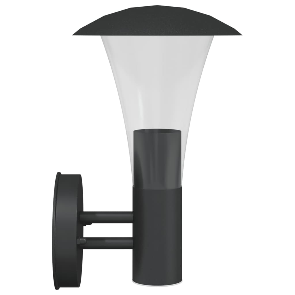 vidaXL Lampă exterioară de perete, negru, oțel inoxidabil vidaXL Lampă exterioară de perete, negru, oțel inoxidabil