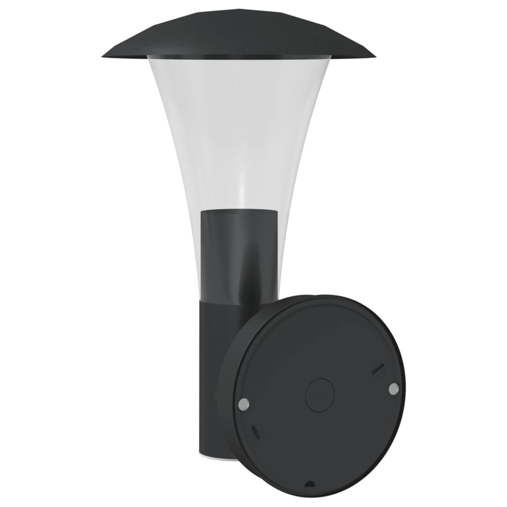 vidaXL Lampă exterioară de perete cu senzor, negru, oțel inoxidabil vidaXL Lampă exterioară de perete cu senzor, negru, oțel inoxidabil