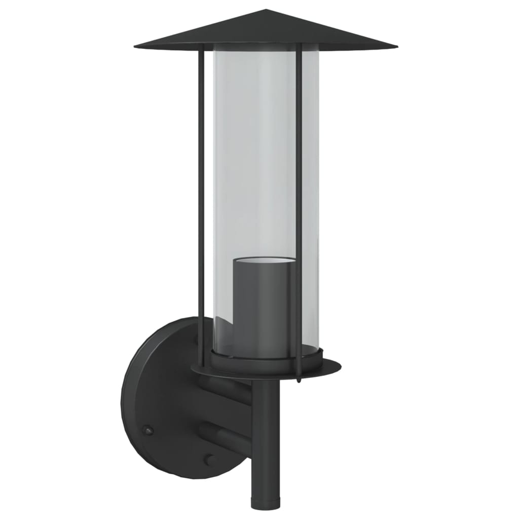 vidaXL Lampă exterioară de perete, negru, oțel inoxidabil vidaXL Lampă exterioară de perete, negru, oțel inoxidabil