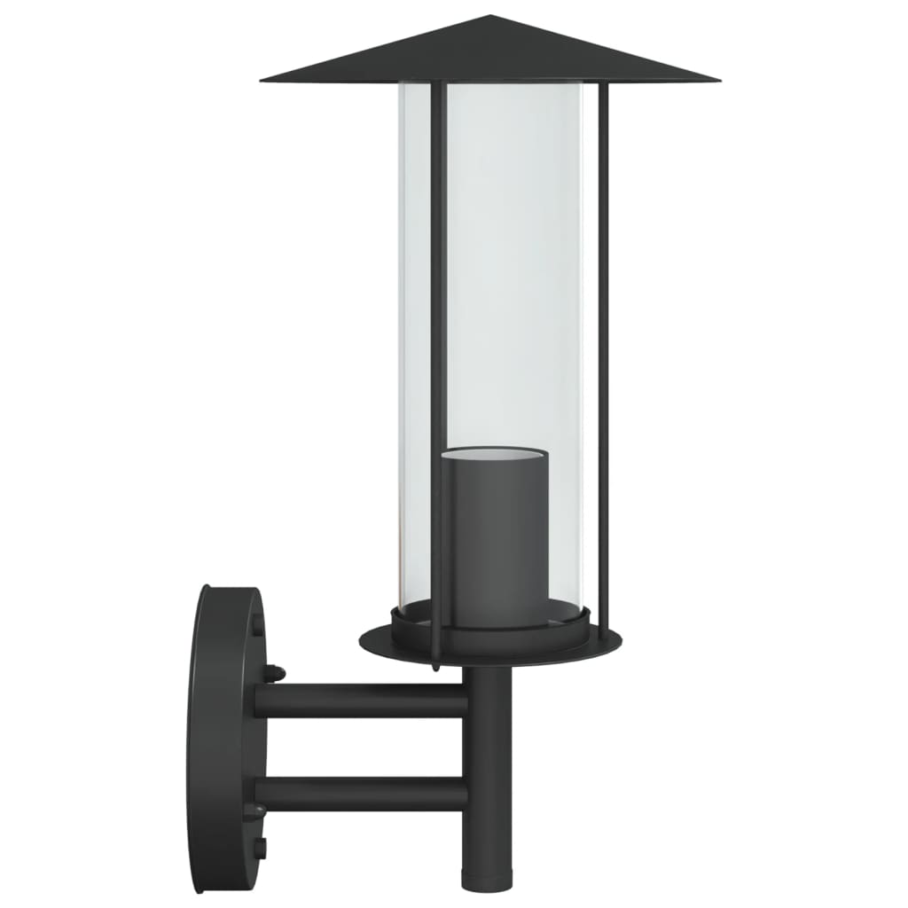 vidaXL Lampă exterioară de perete, negru, oțel inoxidabil vidaXL Lampă exterioară de perete, negru, oțel inoxidabil