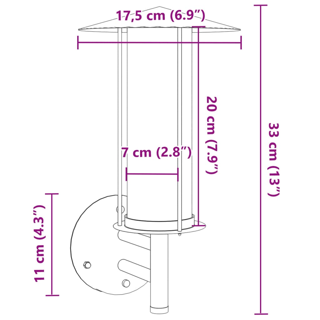 vidaXL Lampă exterioară de perete, negru, oțel inoxidabil vidaXL Lampă exterioară de perete, negru, oțel inoxidabil