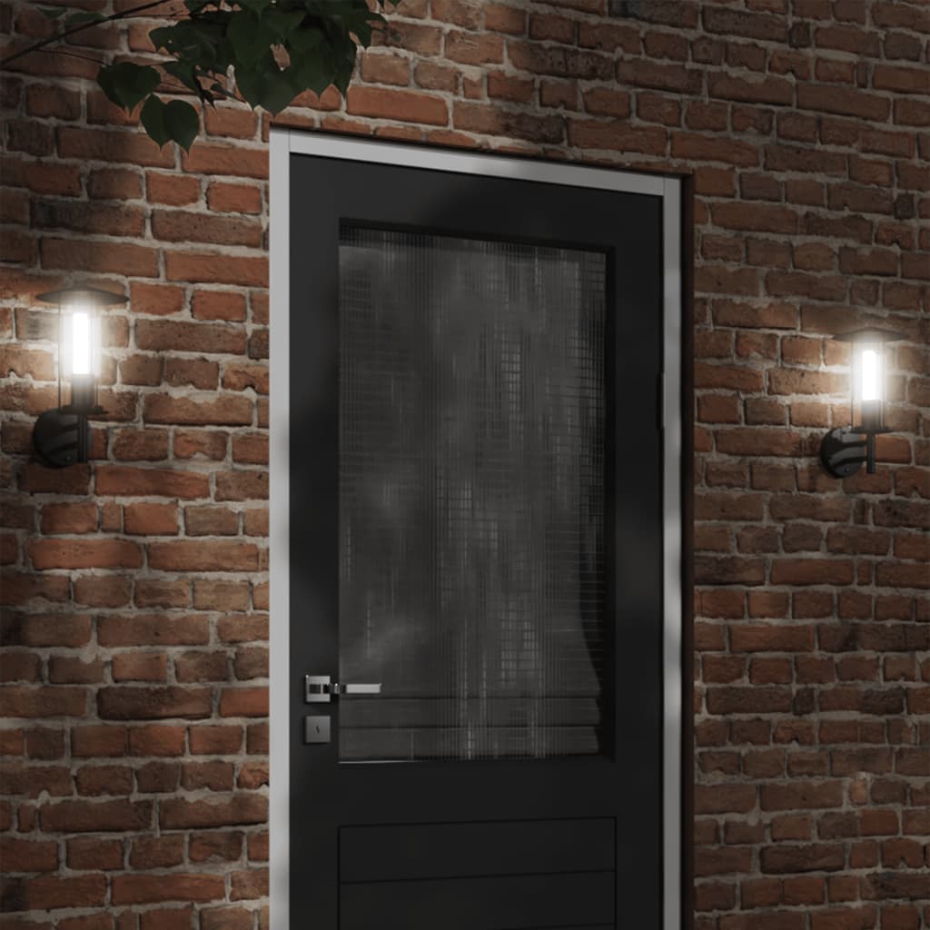 vidaXL Lampă exterioară de perete, negru, oțel inoxidabil vidaXL Lampă exterioară de perete, negru, oțel inoxidabil