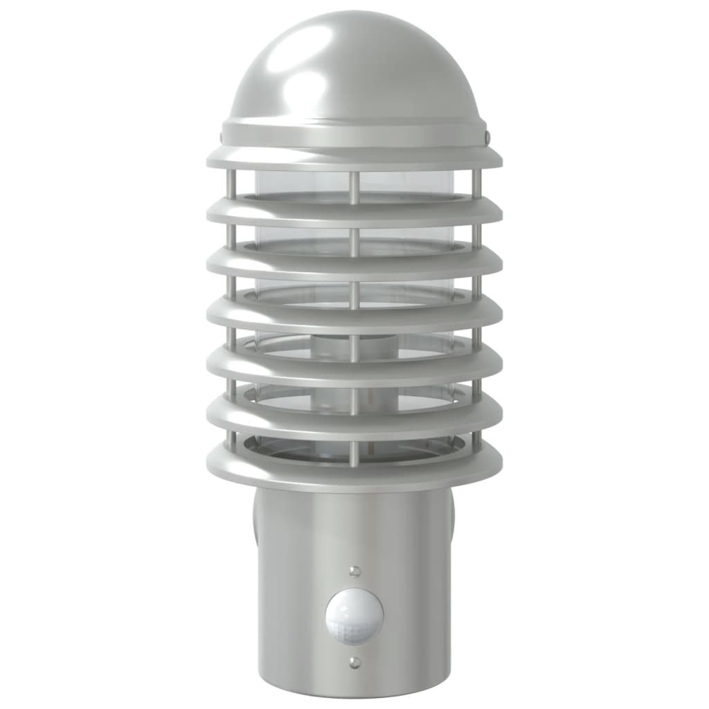 vidaXL Lampă de perete exterior cu senzor, argintiu, oțel inoxidabil vidaXL Lampă de perete exterior cu senzor, argintiu, oțel inoxidabil