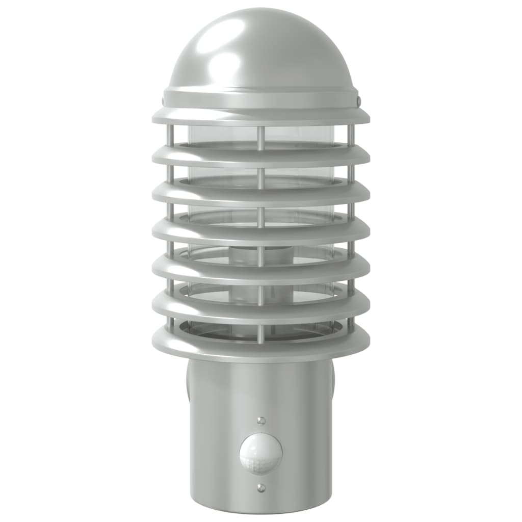 vidaXL Lămpi exterioare de perete cu senzor 2 buc. argintiu, oțel inox vidaXL Lămpi exterioare de perete cu senzor 2 buc. argintiu, oțel inox