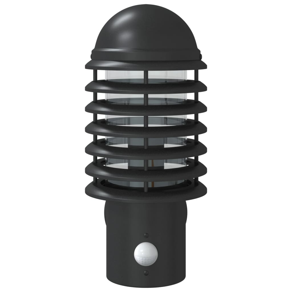 vidaXL Lampă exterioară de perete cu senzor, negru, oțel inoxidabil vidaXL Lampă exterioară de perete cu senzor, negru, oțel inoxidabil