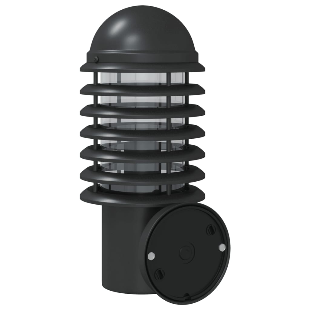 vidaXL Lămpi exterioare de perete cu senzori, 2 buc., negru, oțel inox vidaXL Lămpi exterioare de perete cu senzori, 2 buc., negru, oțel inox