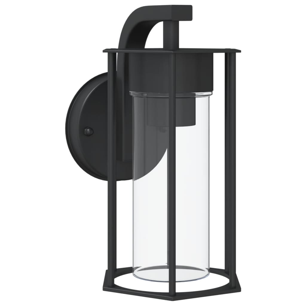 vidaXL Lampă exterioară de perete, negru, oțel inoxidabil