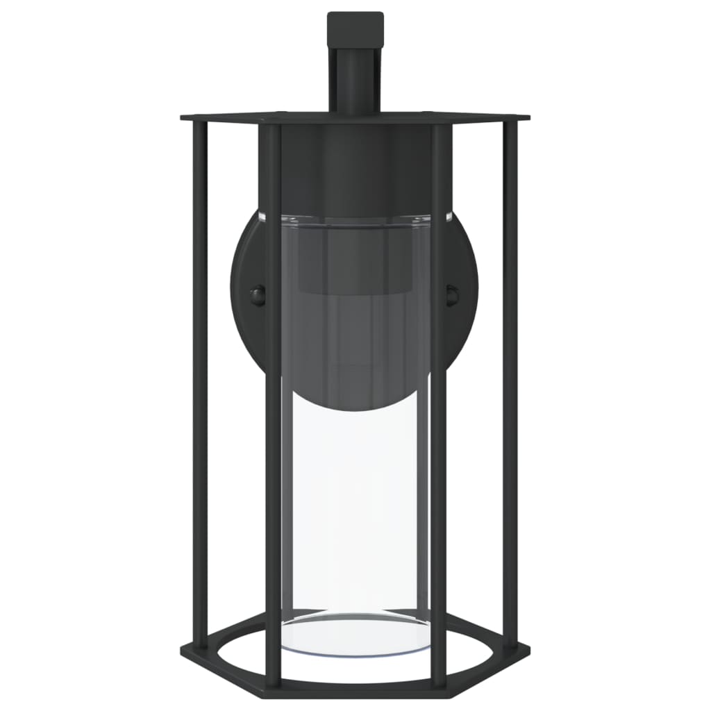vidaXL Lampă exterioară de perete, negru, oțel inoxidabil