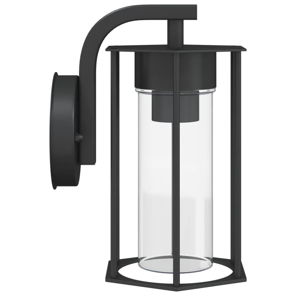 vidaXL Lampă exterioară de perete, negru, oțel inoxidabil