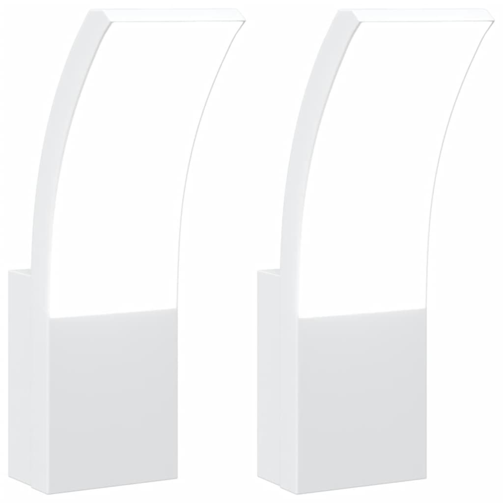 vidaXL Lămpi exterioare de perete cu LED 2 buc. alb, aluminiu turnat