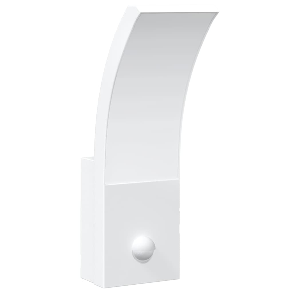 vidaXL Lampă exterioară de perete cu LED/senzor, alb, aluminiu turnat
