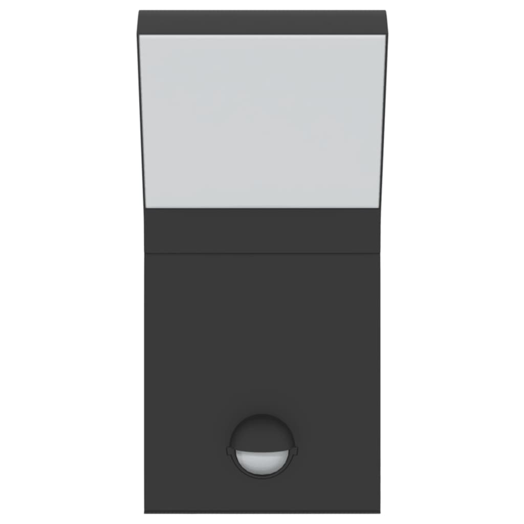 vidaXL Lampă exterioară de perete cu LED/senzor, negru aluminiu turnat vidaXL Lampă exterioară de perete cu LED/senzor, negru aluminiu turnat