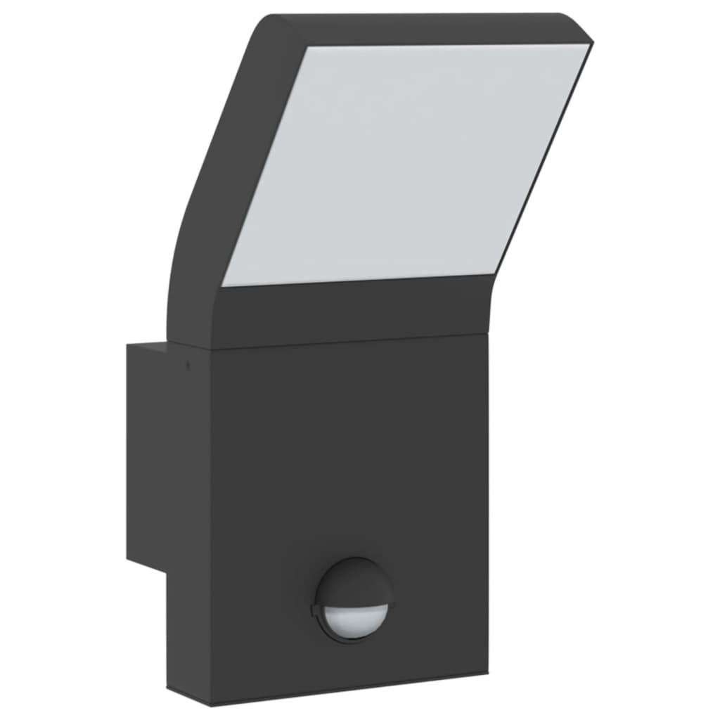 vidaXL Lămpi exterioare de perete cu LED/senzor 2 buc. negru aluminiu vidaXL Lămpi exterioare de perete cu LED/senzor 2 buc. negru aluminiu