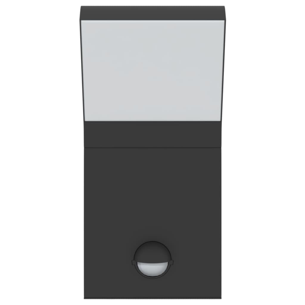 vidaXL Lămpi exterioare de perete cu LED/senzor 2 buc. negru aluminiu vidaXL Lămpi exterioare de perete cu LED/senzor 2 buc. negru aluminiu