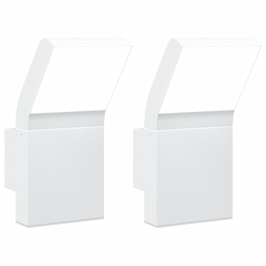 vidaXL Lămpi exterioare de perete cu LED 2 buc. alb, aluminiu turnat vidaXL Lămpi exterioare de perete cu LED 2 buc. alb, aluminiu turnat