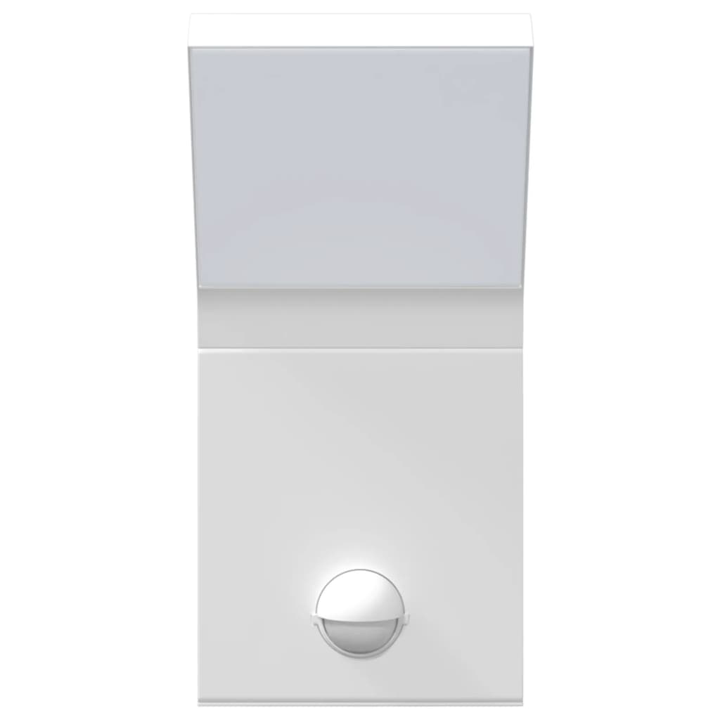 vidaXL Lampă exterioară de perete cu LED/senzor, alb, aluminiu turnat vidaXL Lampă exterioară de perete cu LED/senzor, alb, aluminiu turnat