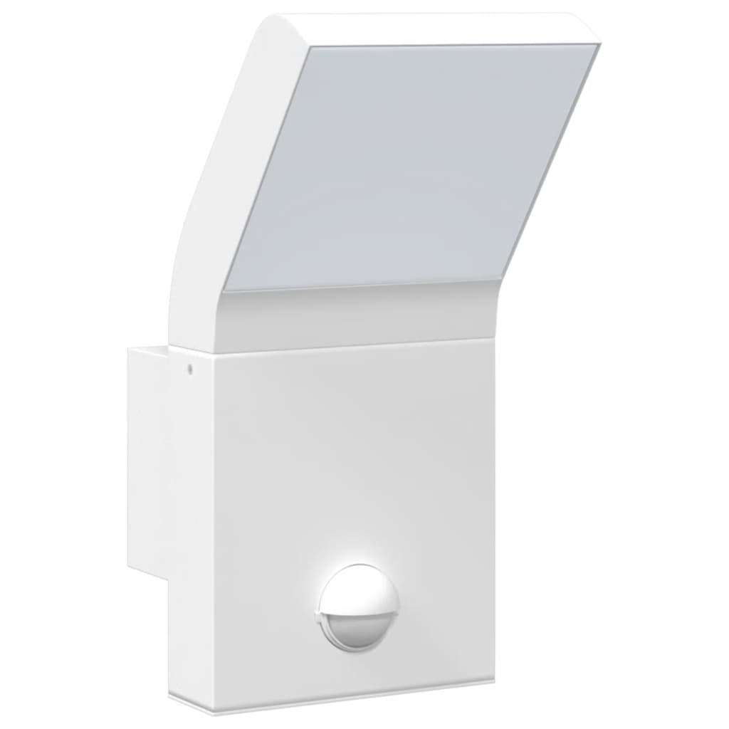 vidaXL Lămpi exterioare de perete LED/senzor 2 buc alb aluminiu turnat vidaXL Lămpi exterioare de perete LED/senzor 2 buc alb aluminiu turnat