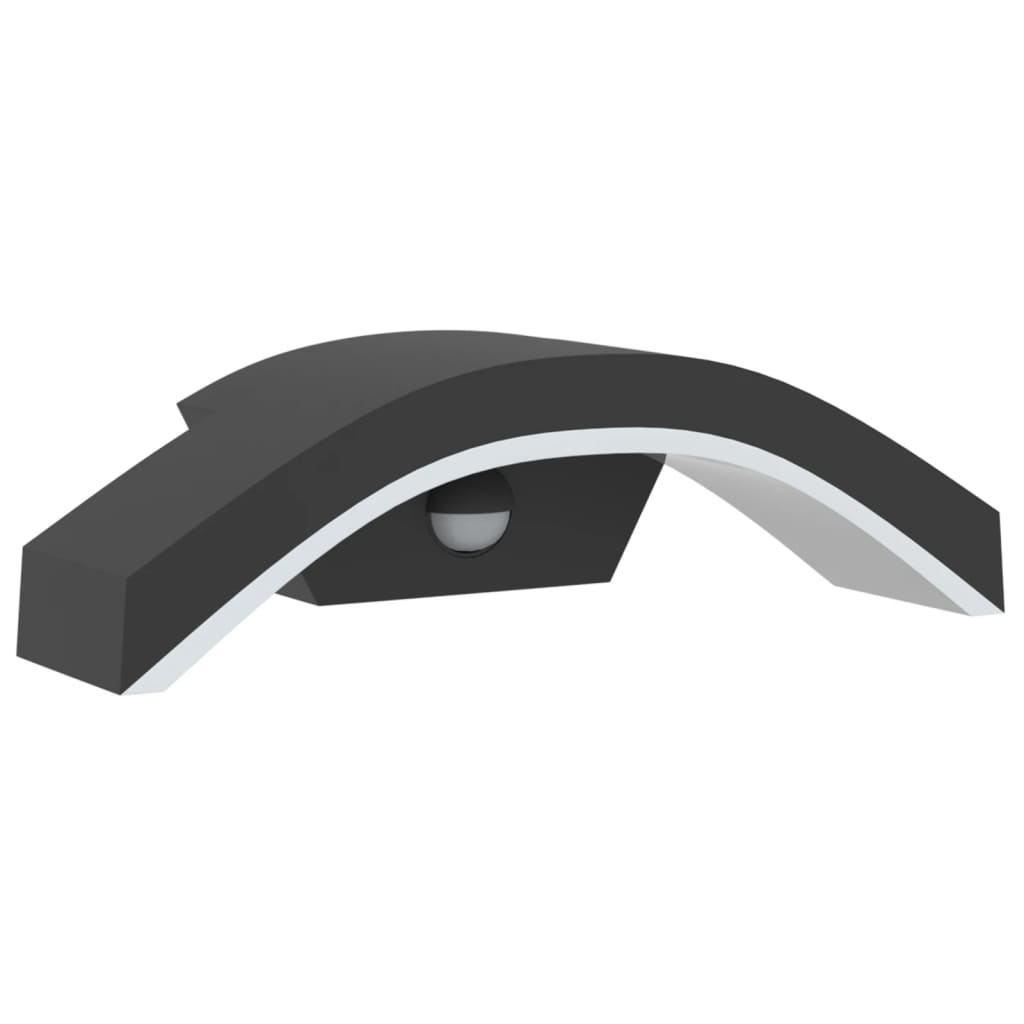 vidaXL Lampă exterioară de perete cu LED/senzor, negru aluminiu turnat