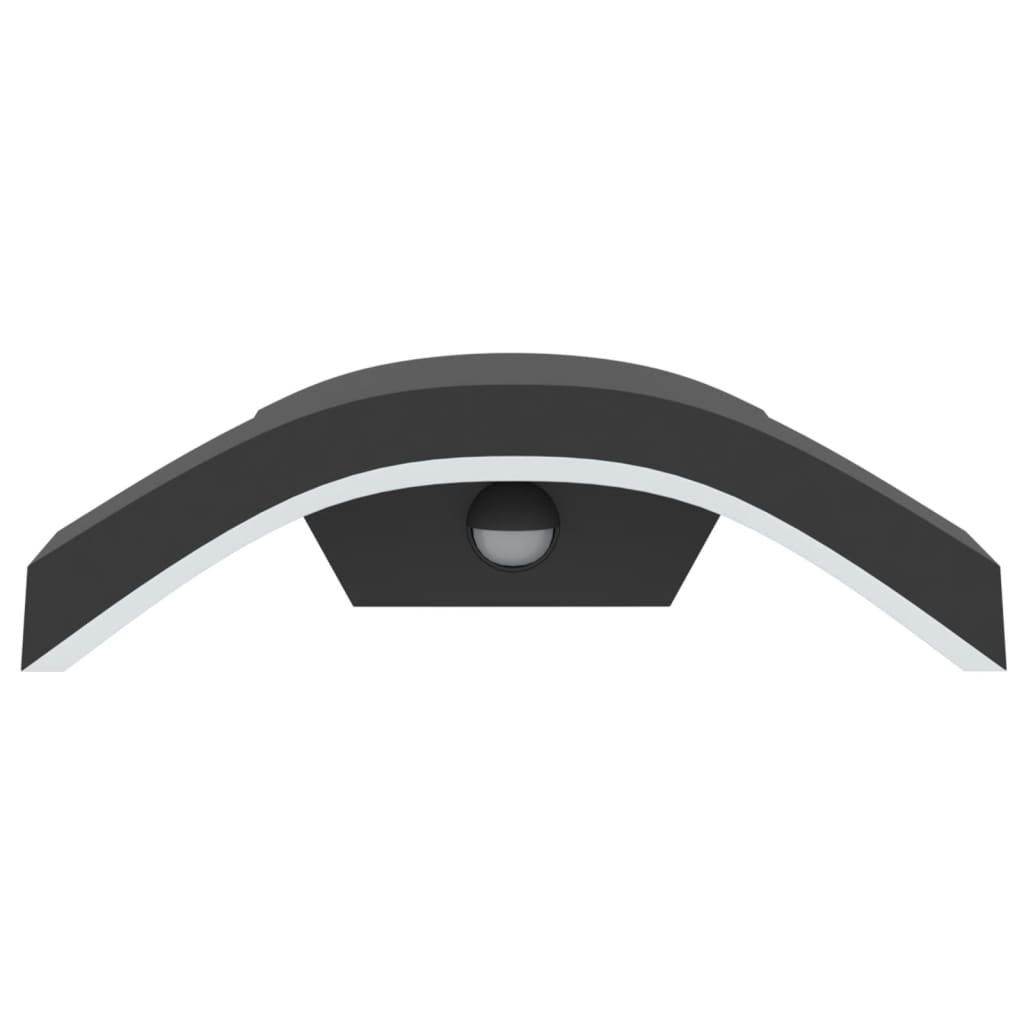 vidaXL Lămpi exterioare de perete cu LED/senzor 2 buc. negru aluminiu vidaXL Lămpi exterioare de perete cu LED/senzor 2 buc. negru aluminiu