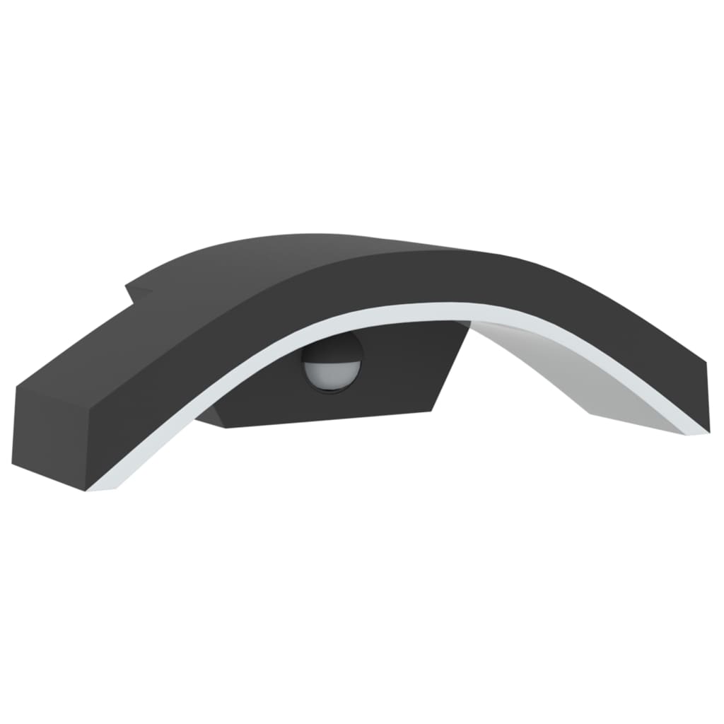 vidaXL Lămpi exterioare de perete cu LED/senzor 2 buc. negru aluminiu vidaXL Lămpi exterioare de perete cu LED/senzor 2 buc. negru aluminiu