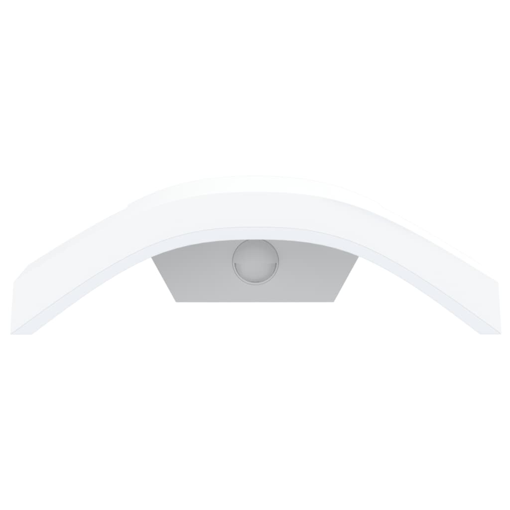 vidaXL Lămpi exterioare de perete LED/senzor 2 buc alb aluminiu turnat vidaXL Lămpi exterioare de perete LED/senzor 2 buc alb aluminiu turnat