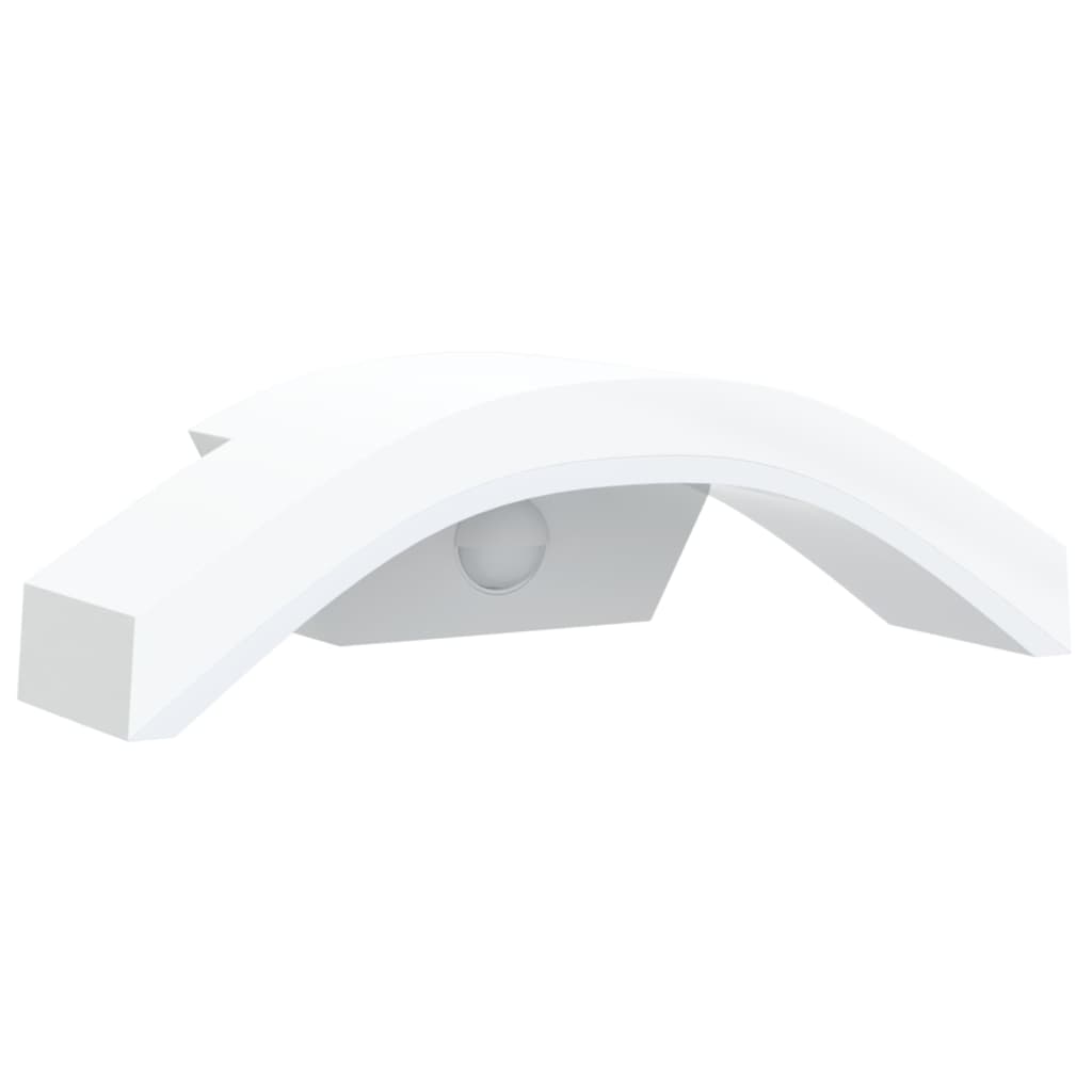 vidaXL Lămpi exterioare de perete LED/senzor 2 buc alb aluminiu turnat vidaXL Lămpi exterioare de perete LED/senzor 2 buc alb aluminiu turnat