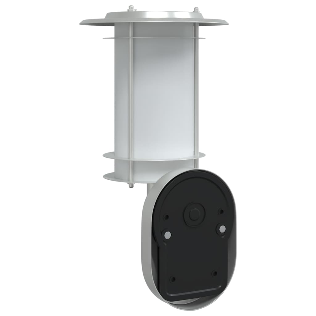 vidaXL Lămpi exterioare de perete cu senzor 2 buc. argintiu, oțel inox vidaXL Lămpi exterioare de perete cu senzor 2 buc. argintiu, oțel inox