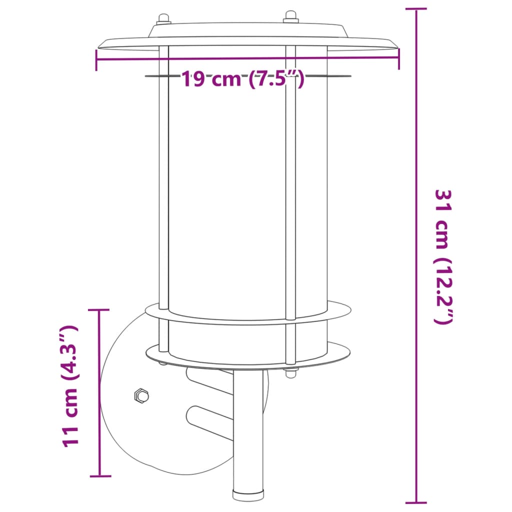 vidaXL Lampă exterioară de perete, negru, oțel inoxidabil vidaXL Lampă exterioară de perete, negru, oțel inoxidabil
