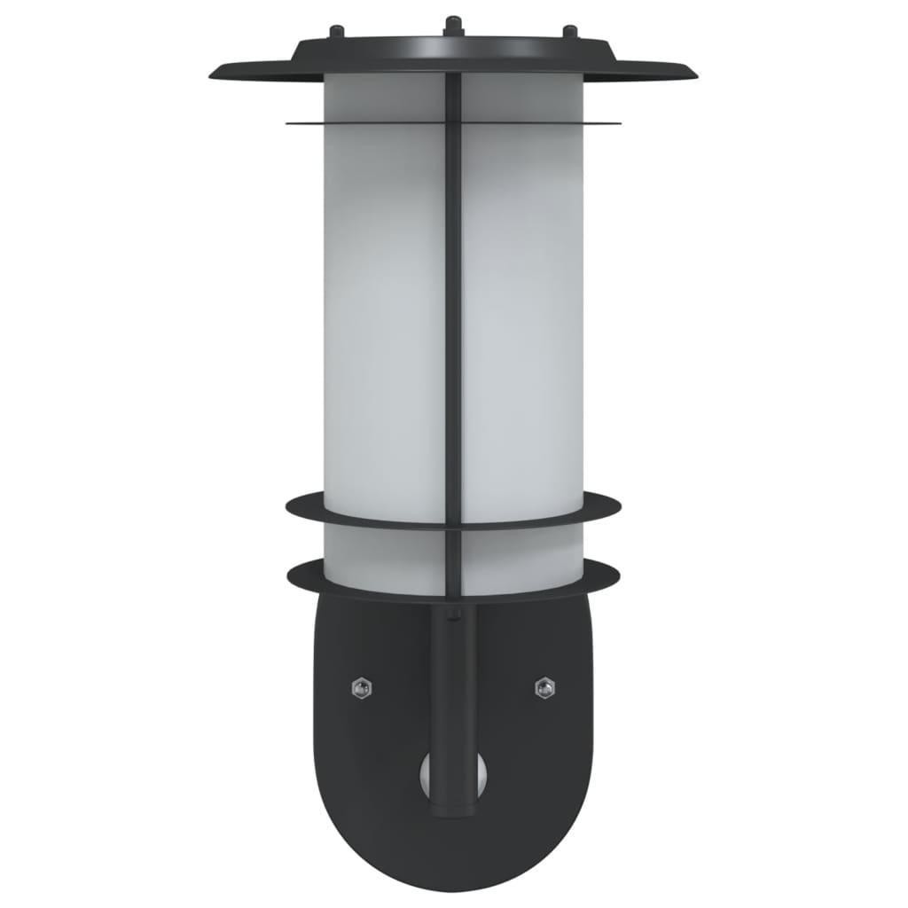 vidaXL Lămpi exterioare de perete cu senzori, 2 buc., negru, oțel inox vidaXL Lămpi exterioare de perete cu senzori, 2 buc., negru, oțel inox