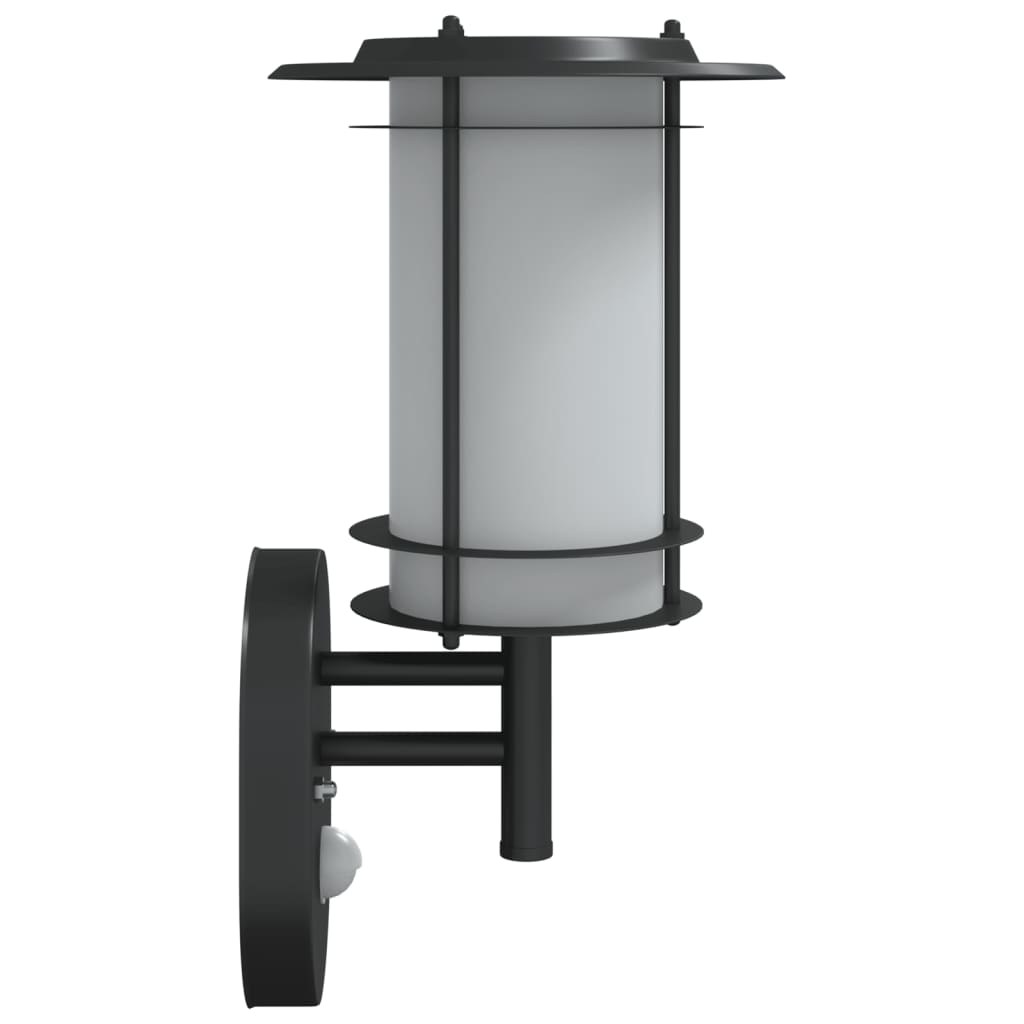 vidaXL Lămpi exterioare de perete cu senzori, 2 buc., negru, oțel inox vidaXL Lămpi exterioare de perete cu senzori, 2 buc., negru, oțel inox