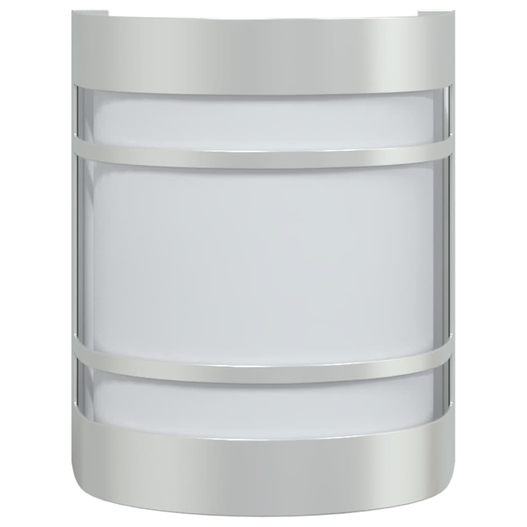 vidaXL Corpuri de iluminat exterior de perete 2 buc argintiu oțel inox vidaXL Corpuri de iluminat exterior de perete 2 buc argintiu oțel inox