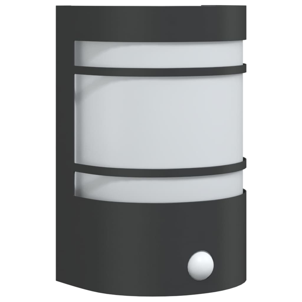 vidaXL Lampă exterioară de perete cu senzor, negru, oțel inoxidabil vidaXL Lampă exterioară de perete cu senzor, negru, oțel inoxidabil